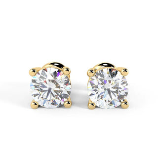 Lab-Grown Round Diamond Moissanite Stud Earrings For Women