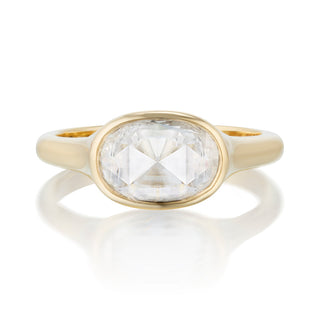 east west oval engagement ring,oval bezel engagement ring, east west oval moissanite ring, oval cut engagement ring, bezel set oval ring, horizontal oval ring