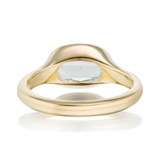 east west oval moissanite ring