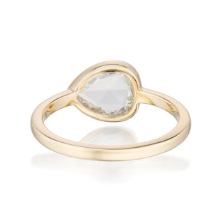 east west pear moissanite ring