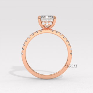 elegant emerald pave engagement ring