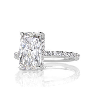 elongated cushion moissanite ring