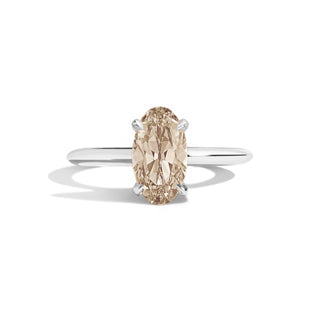 elongated oval solitaire ring