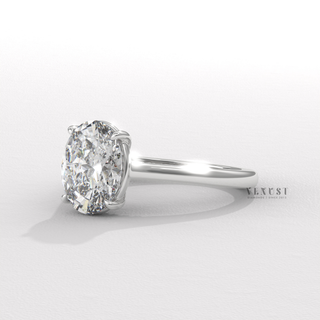 elongated oval solitaire ring