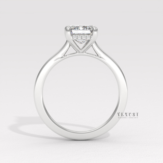 emerald cut hidden halo diamond engagement ring