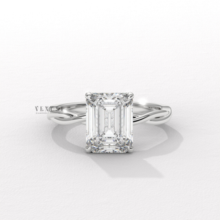 emerald cut infinity engagement ring