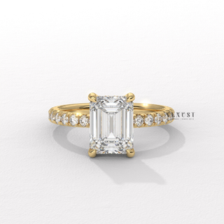 emerald cut pave engagement ring,emerald cut diamond pave ring, emerald pave engagement ring, emerald cut pave diamond ring, emerald cut engagement ring for women
