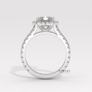 emerald halo bridal ring