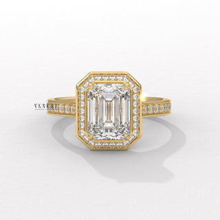 halo brilliance emerald,  modern emerald halo glow
