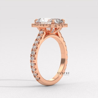emerald halo ring wedding proposal