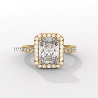 emerald halo wedding ring