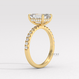 emerald pave promise ring
