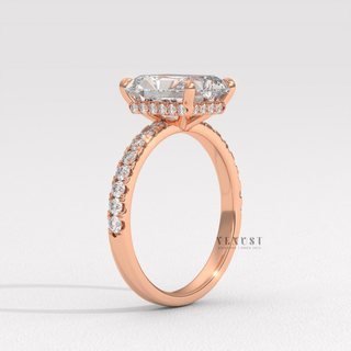 emerald pave ring moissanite