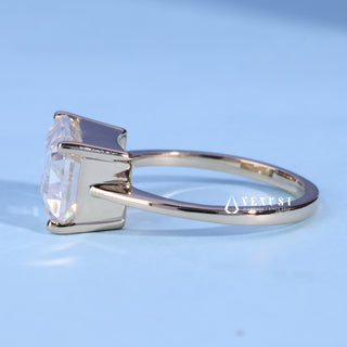 2.50CT Emerald Cut Moissanite Diamond East West Engagement Rings