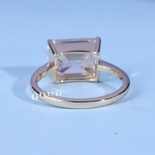 2.50CT Emerald Cut Moissanite Diamond East West Engagement Rings