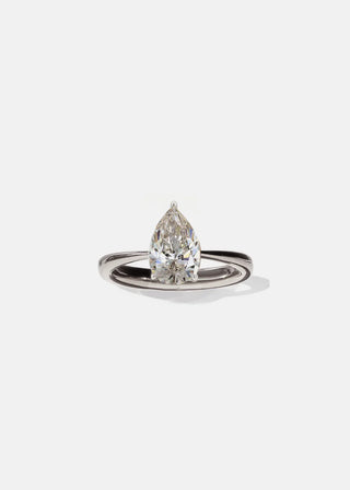 2.0ct Pear Diamond Unique Solitaire Engagement Ring With Wedding Curved Band