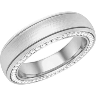 1.0ct Round Cut Eternity Moissanite Men's Wedding Band