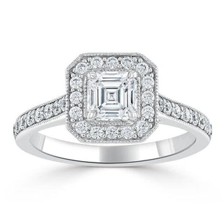 asscher-cut-halo-pave-setting-moissanite-engagement-ring