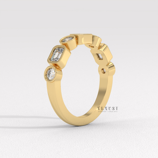 emerald and round diamond ring
emerald cut with round accents ring
emerald center round side stones ring
mixed shape diamond engagement ring