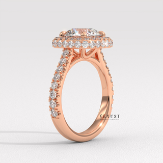 aesthetic engagement ring,brilliant cut halo ring