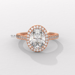 halo engagement ring, pave halo diamond ring