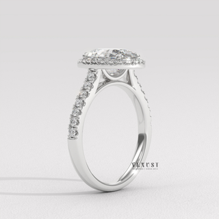 halo ring brilliant look, halo ring diamond look,