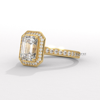 emerald halo refined design, emerald halo dream ring