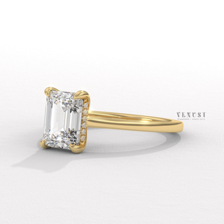 hidden halo solitaire emerald cut