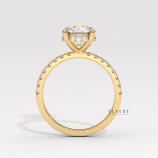 round engagement rind, round brilliant cut engagement ring , pave engagement ring  