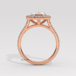 stunning pear halo ring, moissanite pear halo ring