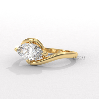 horizontal marquise engagement ring
