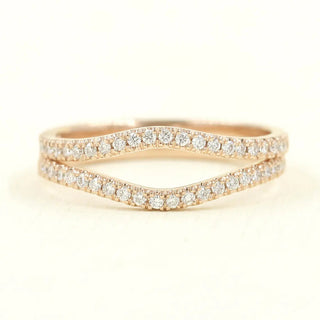 0.17 TCW Round Cut Curved Eternity Moissanite Diamond Wedding Band