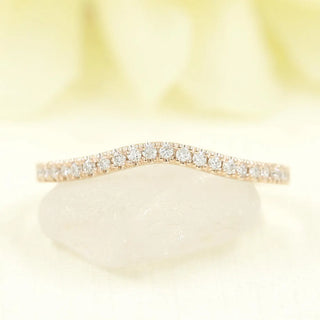 0.17 TCW Round Cut Curved Eternity Moissanite Diamond Wedding Band