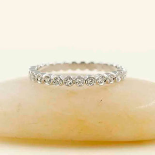 0.23 TCW Round Cut Bezel Eternity Moissanite Diamond Wedding Band