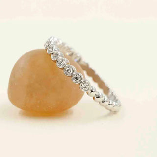 0.23 TCW Round Cut Bezel Eternity Moissanite Diamond Wedding Band