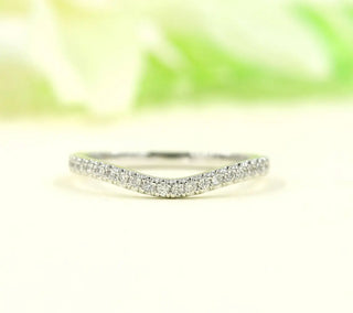 0.17 TCW Round Cut Curved Eternity Moissanite Diamond Wedding Band