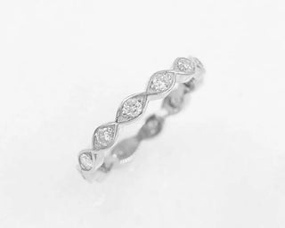 0.35 TCW Round Cut Vintage Bezel Eternity Moissanite Diamond Wedding Band