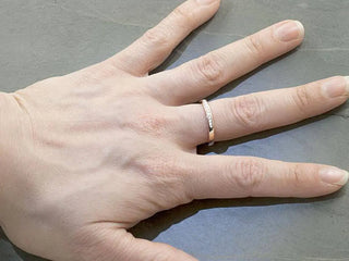 0.28 TCW Round Cut Channel Set Half Eternity Moissanite Diamond Wedding Band
