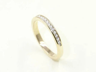 0.28 TCW Round Cut Channel Set Half Eternity Moissanite Diamond Wedding Band