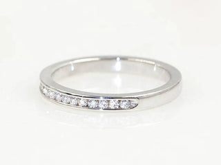 0.28 TCW Round Cut Channel Set Half Eternity Moissanite Diamond Wedding Band