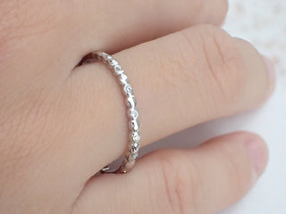 0.08 TCW Round Cut Unique Flush Moissanite Diamond Wedding Band