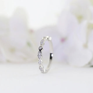 0.30 TCW Round Cut Unique Bezel Eternity Moissanite Diamond Wedding Band