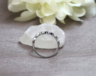 0.28 TCW Round Cut Vintage Moissanite Diamond Wedding Band