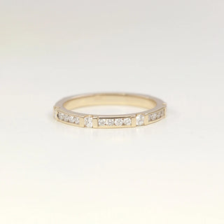 0.43 TCW Round Cut Vintage Half Eternity Moissanite Diamond Wedding Band