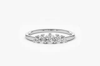 0.30 TCW 5 Stone Round Cut Unique Moissanite Diamond Wedding Band