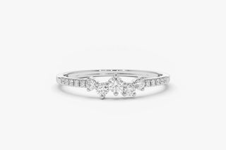 0.22 TCW Round Cut Cluster Moissanite Diamond Wedding Band