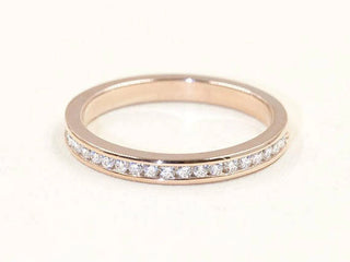 0.28 TCW Round Cut Channel Set Half Eternity Moissanite Diamond Wedding Band
