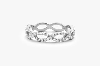 0.52 TCW Round Cut Infinity Twist Moissanite Diamond Wedding Band