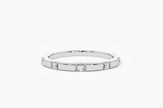 0.12 TCW Round Cut Stacking Moissanite Diamond Wedding Band