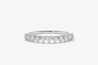 0.25 TCW Round Cut Prong Half Eternity Moissanite Diamond Wedding Band